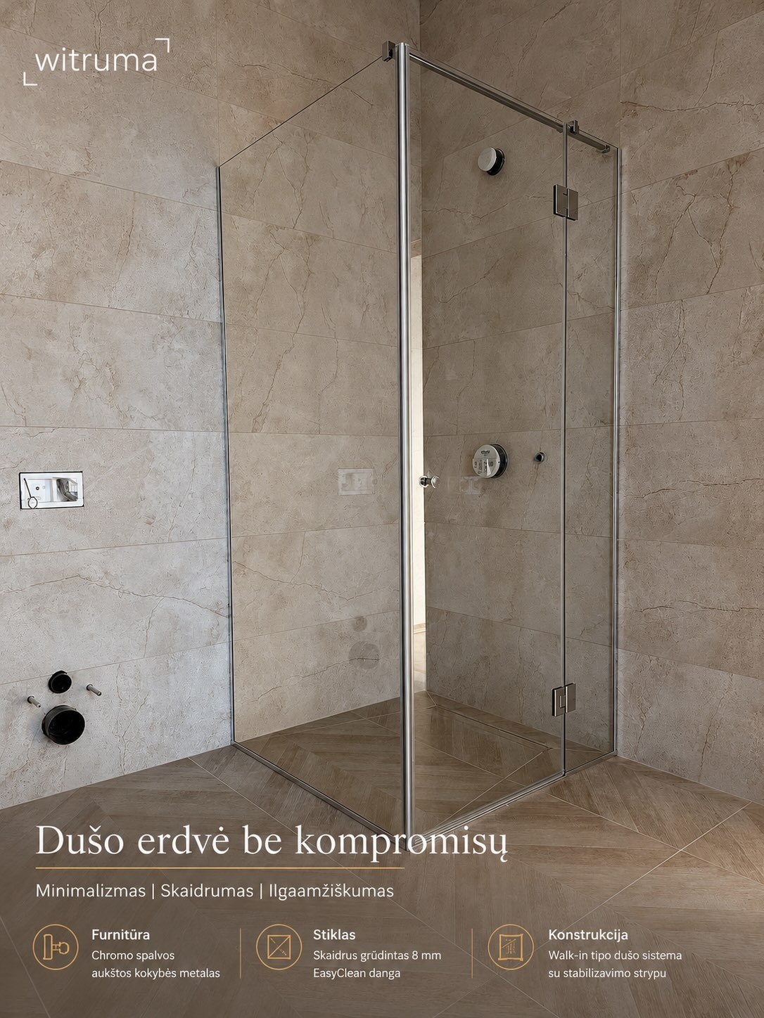 Dušo kabinos pagal užsakymą Šiauliuose